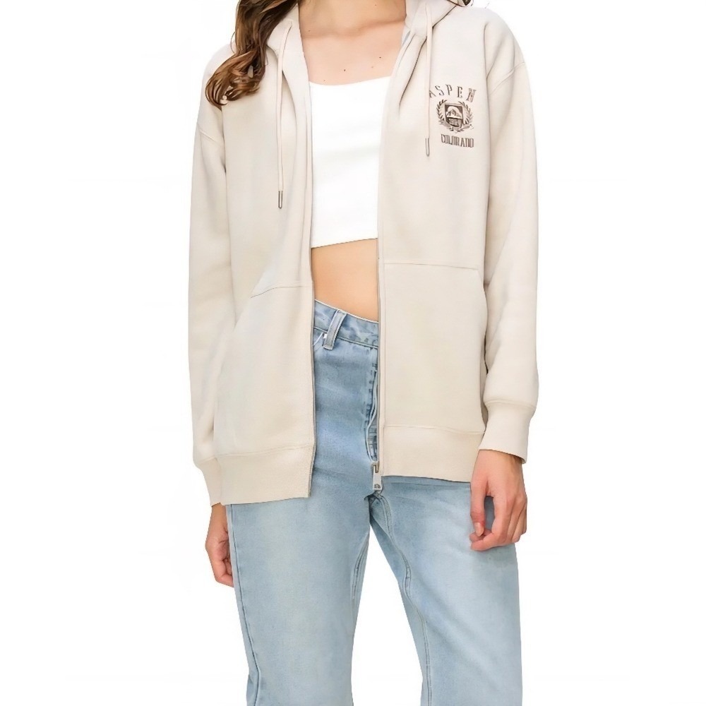 Lazy Sunday Aspen Colorado Beige Hoodie Size M